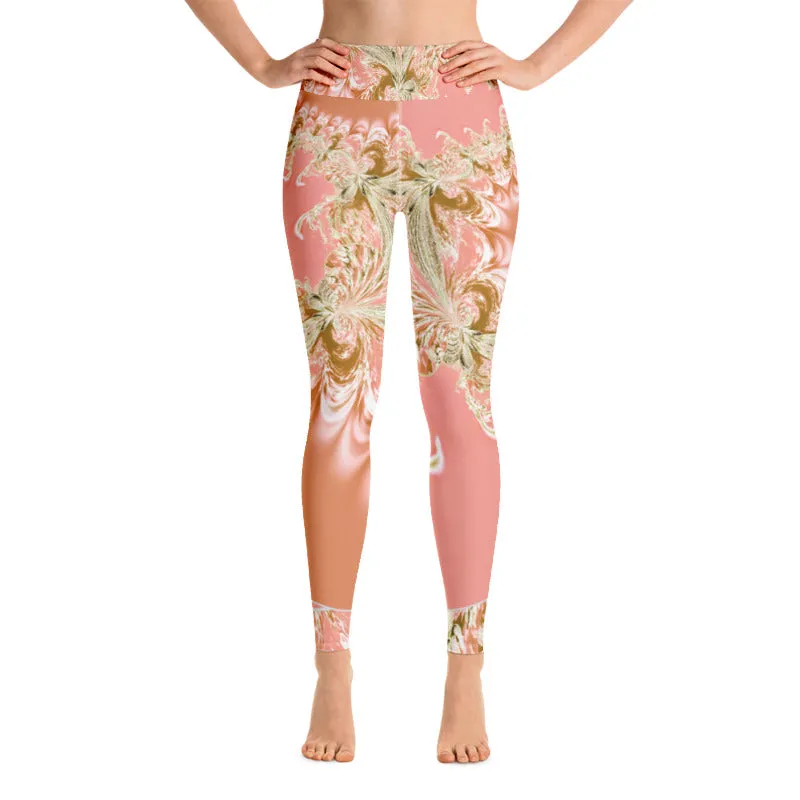 Pink Fractal Yoga Leggings