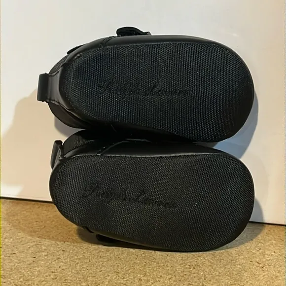 Polo Ralph Lauren Ranger Crib shoes booties new baby infant black