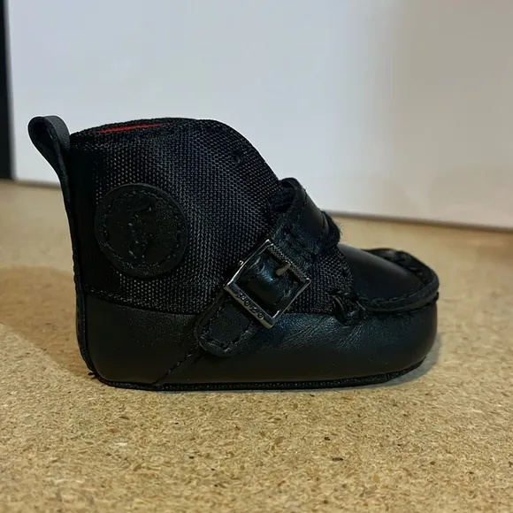 Polo Ralph Lauren Ranger Crib shoes booties new baby infant black