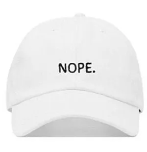 "NOPE" Casquette Baseball Snapback Brodée Blanc - URB1™
