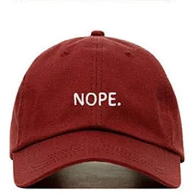 "NOPE" Casquette Baseball Snapback Brodée Blanc - URB1™