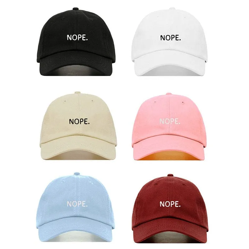 "NOPE" Casquette Baseball Snapback Brodée Blanc - URB1™