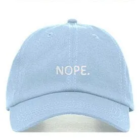 "NOPE" Casquette Baseball Snapback Brodée Bleu Ciel - URB1™