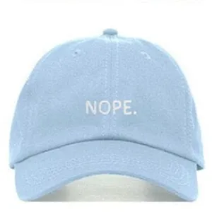 "NOPE" Casquette Baseball Snapback Brodée Bleu Ciel - URB1™