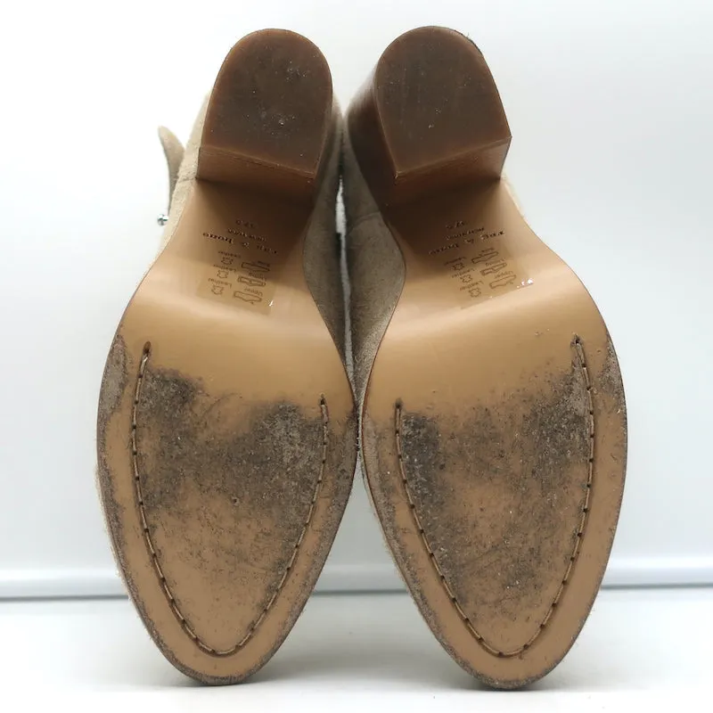 Rag & Bone Harrow Ankle Boots Stucco Suede Size 37.5 High Heel Booties
