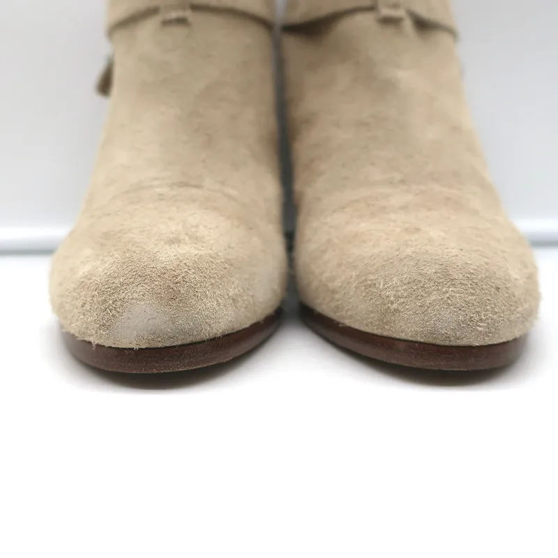 Rag & Bone Harrow Ankle Boots Stucco Suede Size 37.5 High Heel Booties