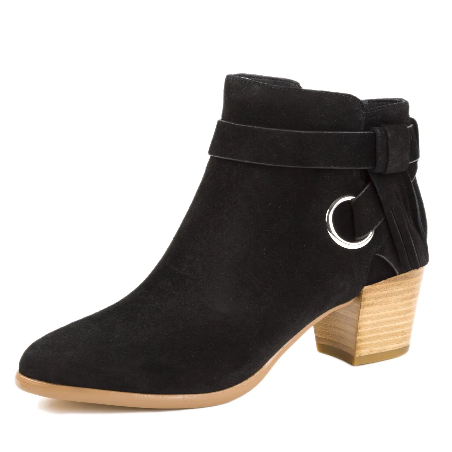 REBECCA MINKOFF Women's Selena Suede Tassel Booties $165 NIB