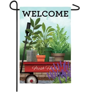 Red Wagon Garden Suede Flag,14s8417