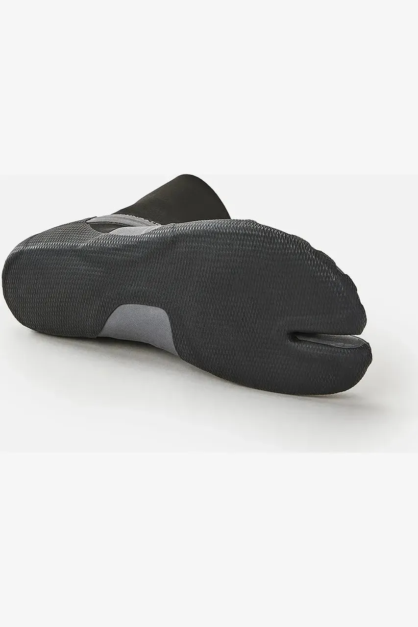 RIP CURL DAWN PATROL 3MM SPLIT TOE BOOTIE - BLACK