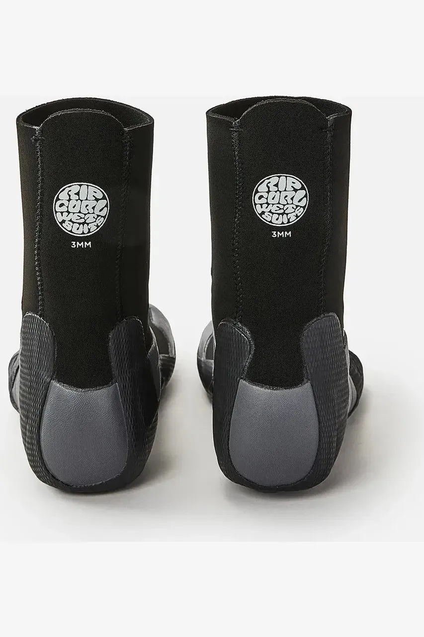 RIP CURL DAWN PATROL 3MM SPLIT TOE BOOTIE - BLACK