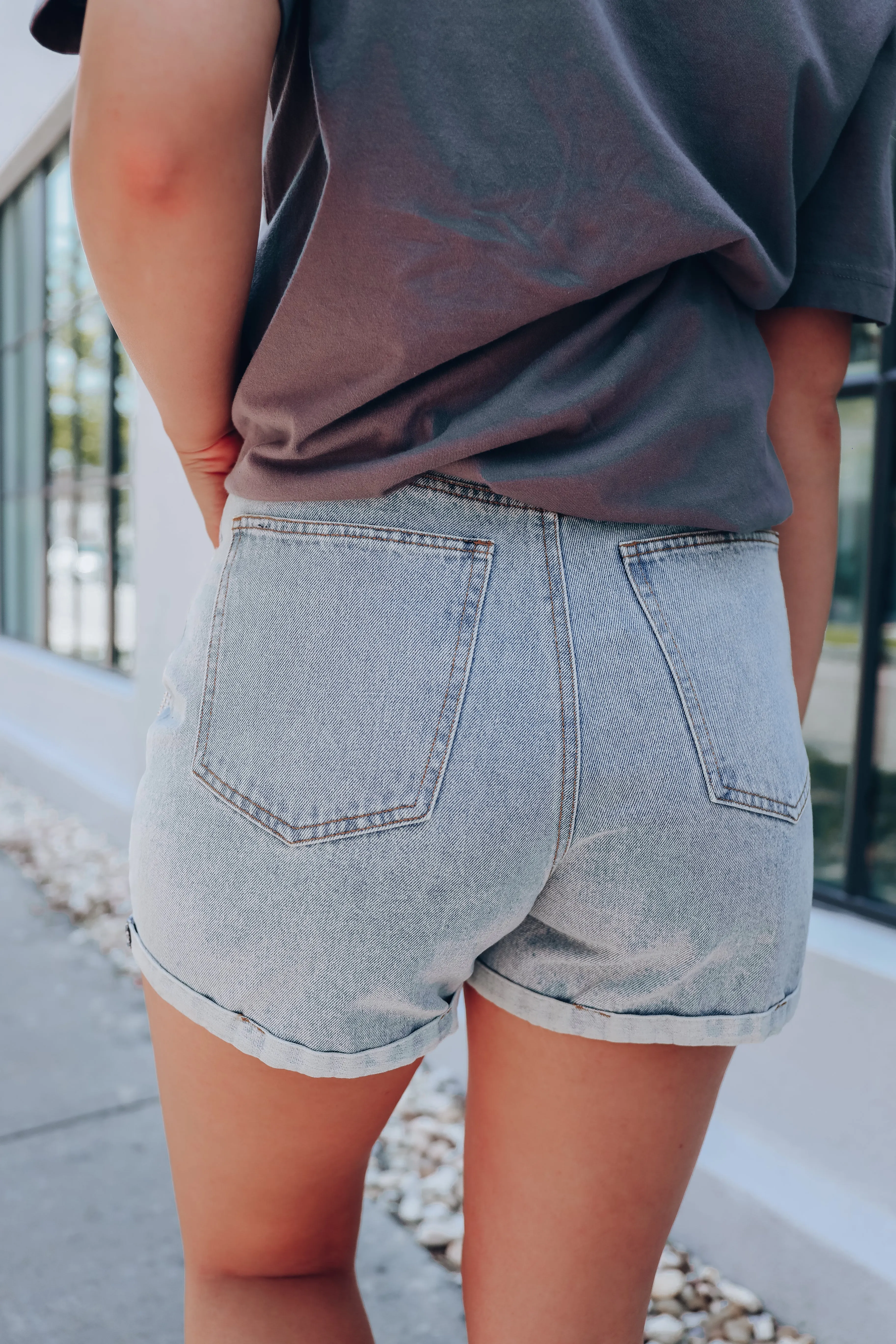 Rockford Crystal Fringe Denim Shorts