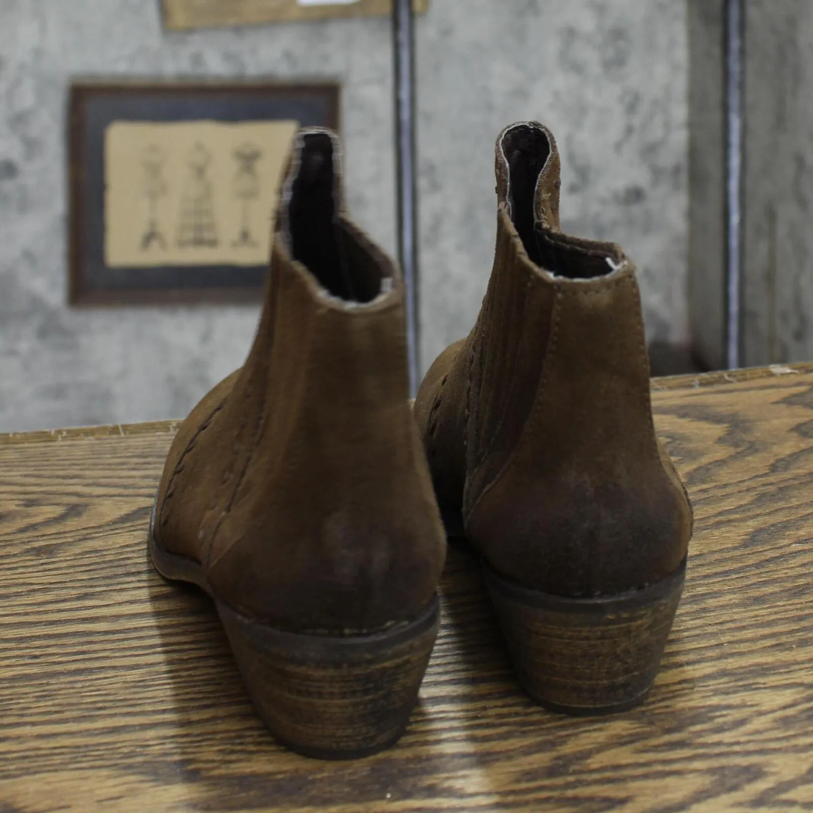 Ruff Hewn Womens Suede Ankle Booties 1674161dfafb38 Brown 6.5M