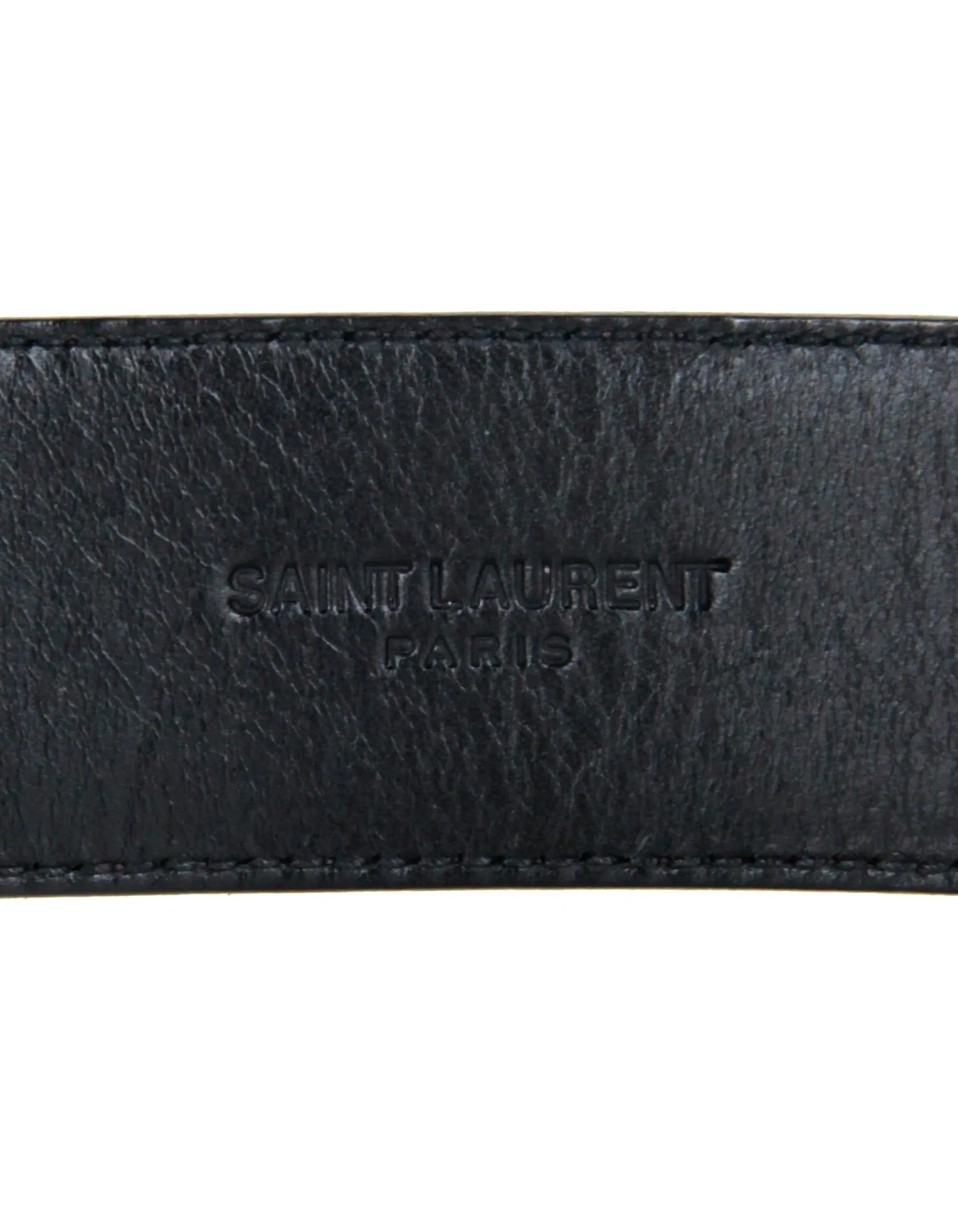 Saint Laurent Brown Suede Logo Buckle Belt sz 85