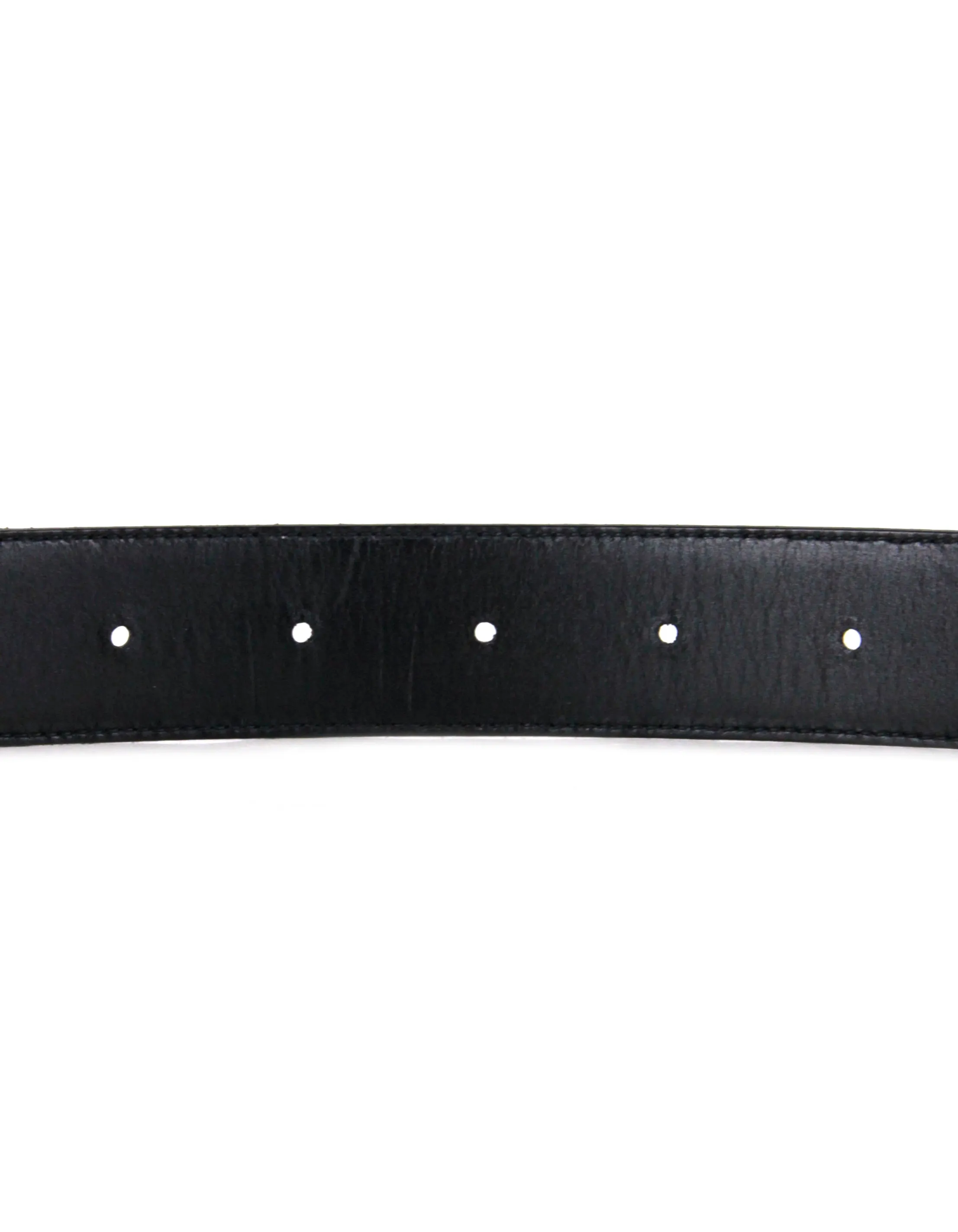 Saint Laurent Brown Suede Logo Buckle Belt sz 85