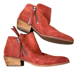 Sam Edelman Rust Red Packer Suede Ankle Bootie
