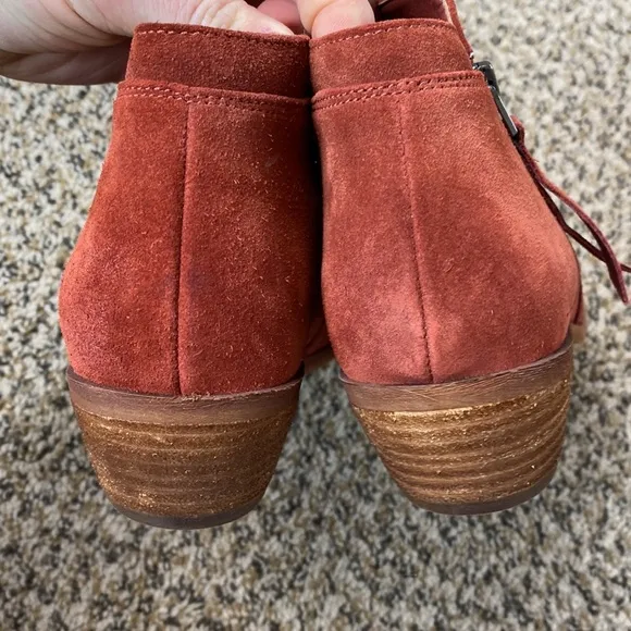 Sam Edelman Rust Red Packer Suede Ankle Bootie