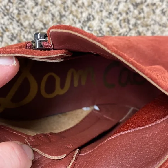 Sam Edelman Rust Red Packer Suede Ankle Bootie
