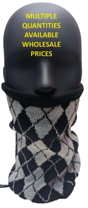 SCARF Necktube Snood WHOLESALE Mask Biker Winter Warm Argyle Multi Quantity x 50