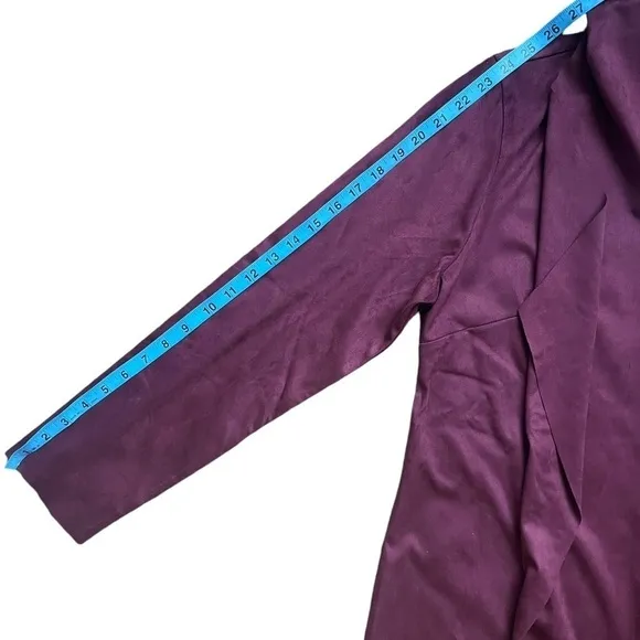 Shape Drape Faux Suede Jacket purple wine size large.