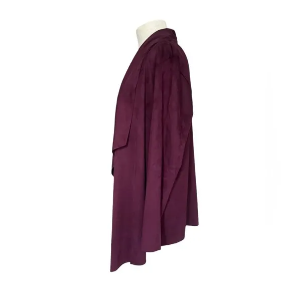 Shape Drape Faux Suede Jacket purple wine size large.