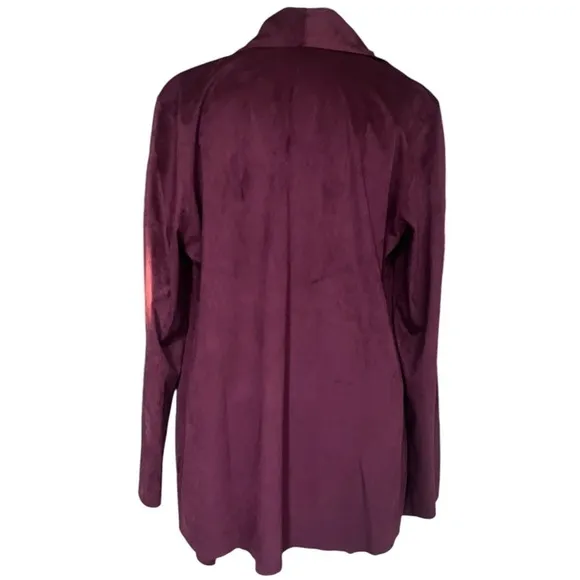 Shape Drape Faux Suede Jacket purple wine size large.