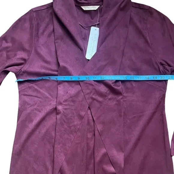 Shape Drape Faux Suede Jacket purple wine size large.