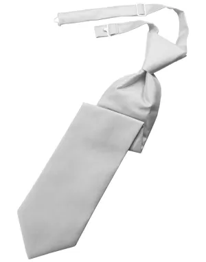 Silver Solid Twill Kids Necktie
