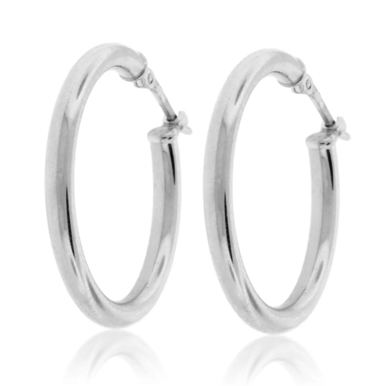 Sterling Silver Polished Tube Hoop Earrings