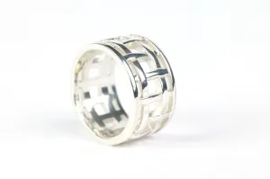 Sterling Silver Wide Weave Band