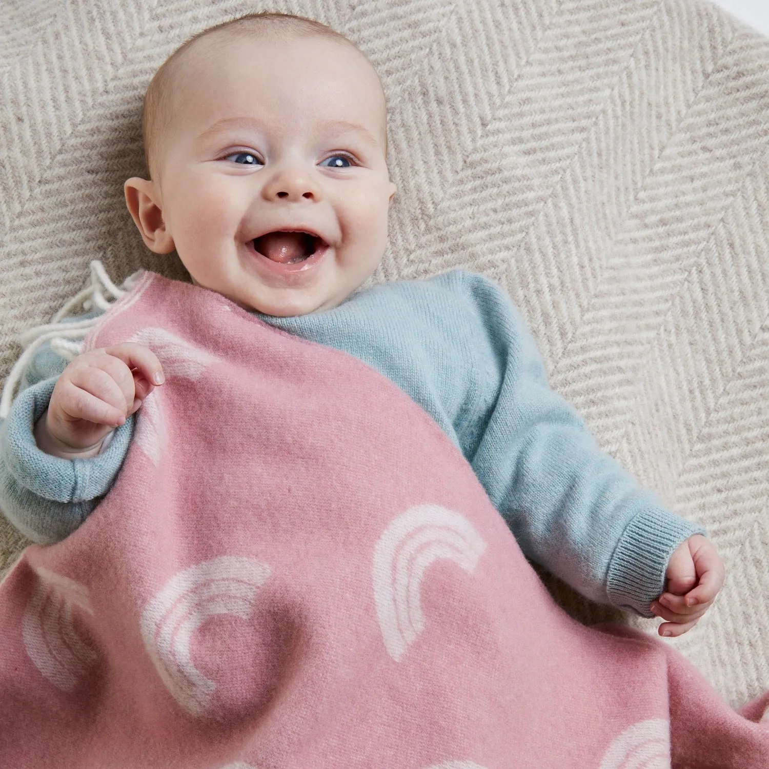 Super Soft Merino Baby Blanket - Pink