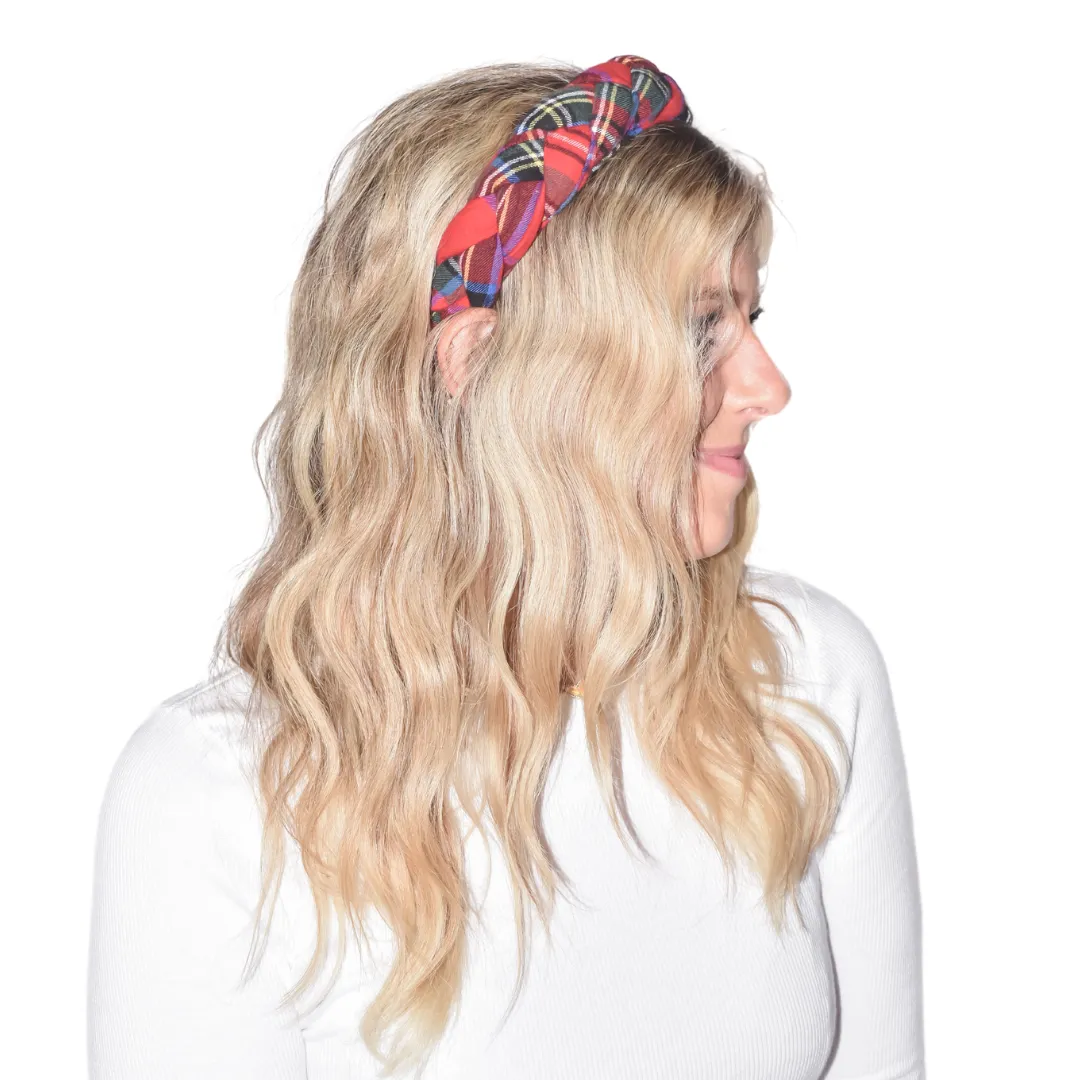 Tartan & Cheer Braided Headband - Cinnamon Spice