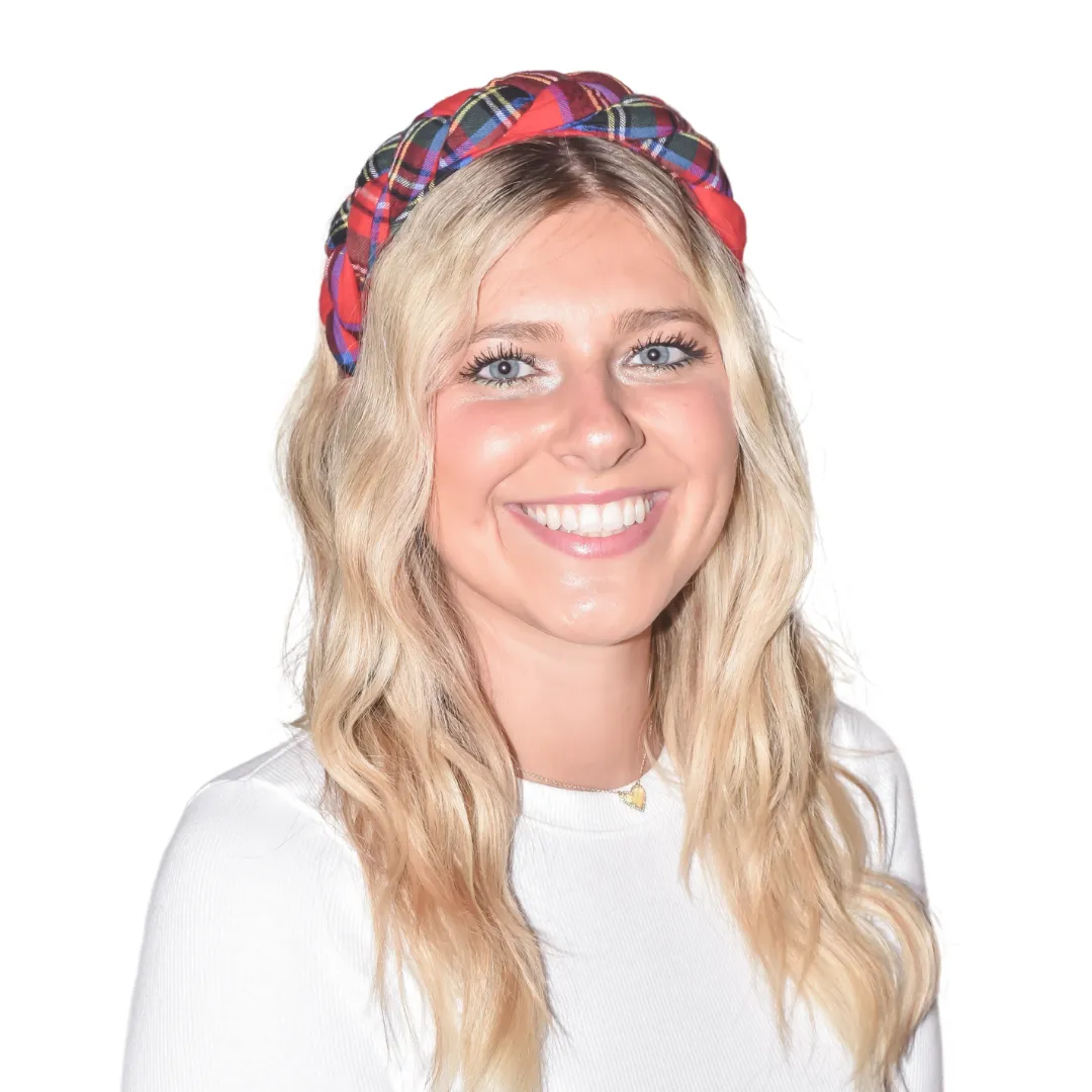 Tartan & Cheer Braided Headband - Cinnamon Spice