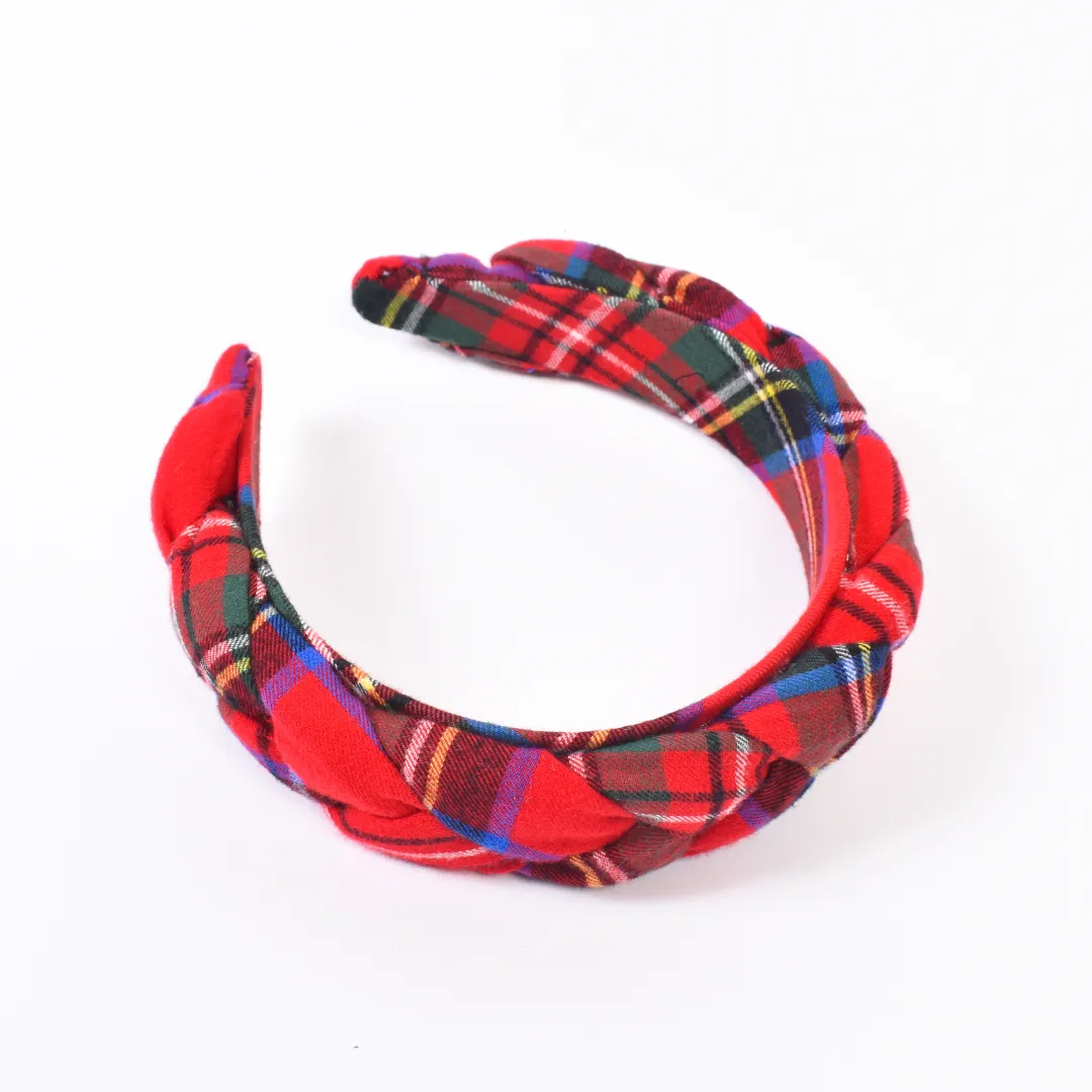 Tartan & Cheer Braided Headband - Cinnamon Spice