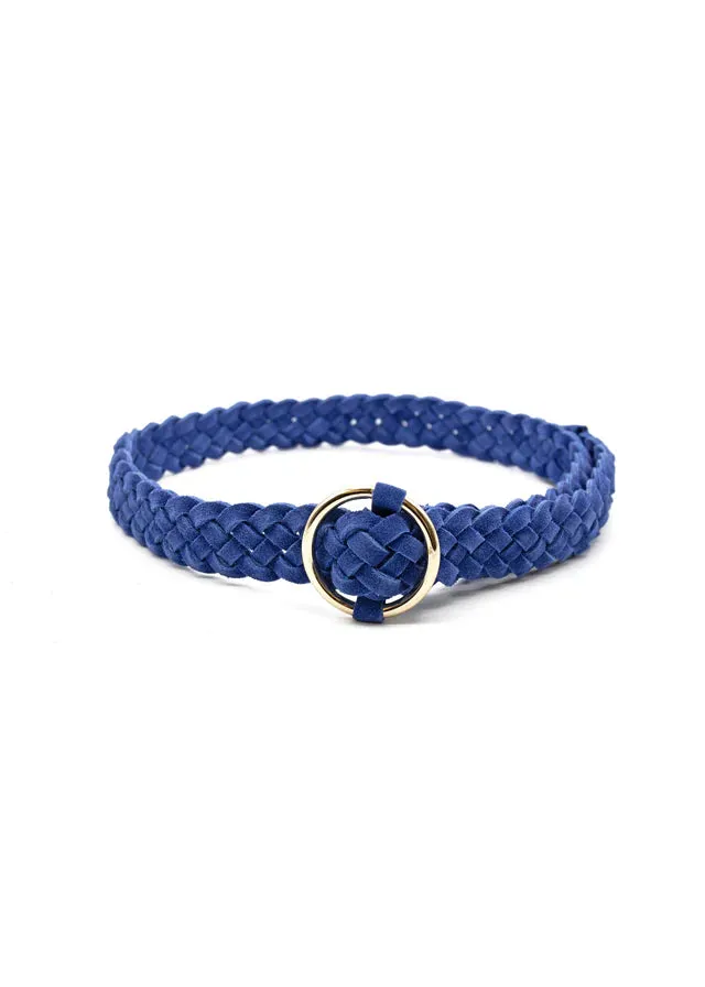 The Edona Suede Belt by FRNCH - Electric Blue