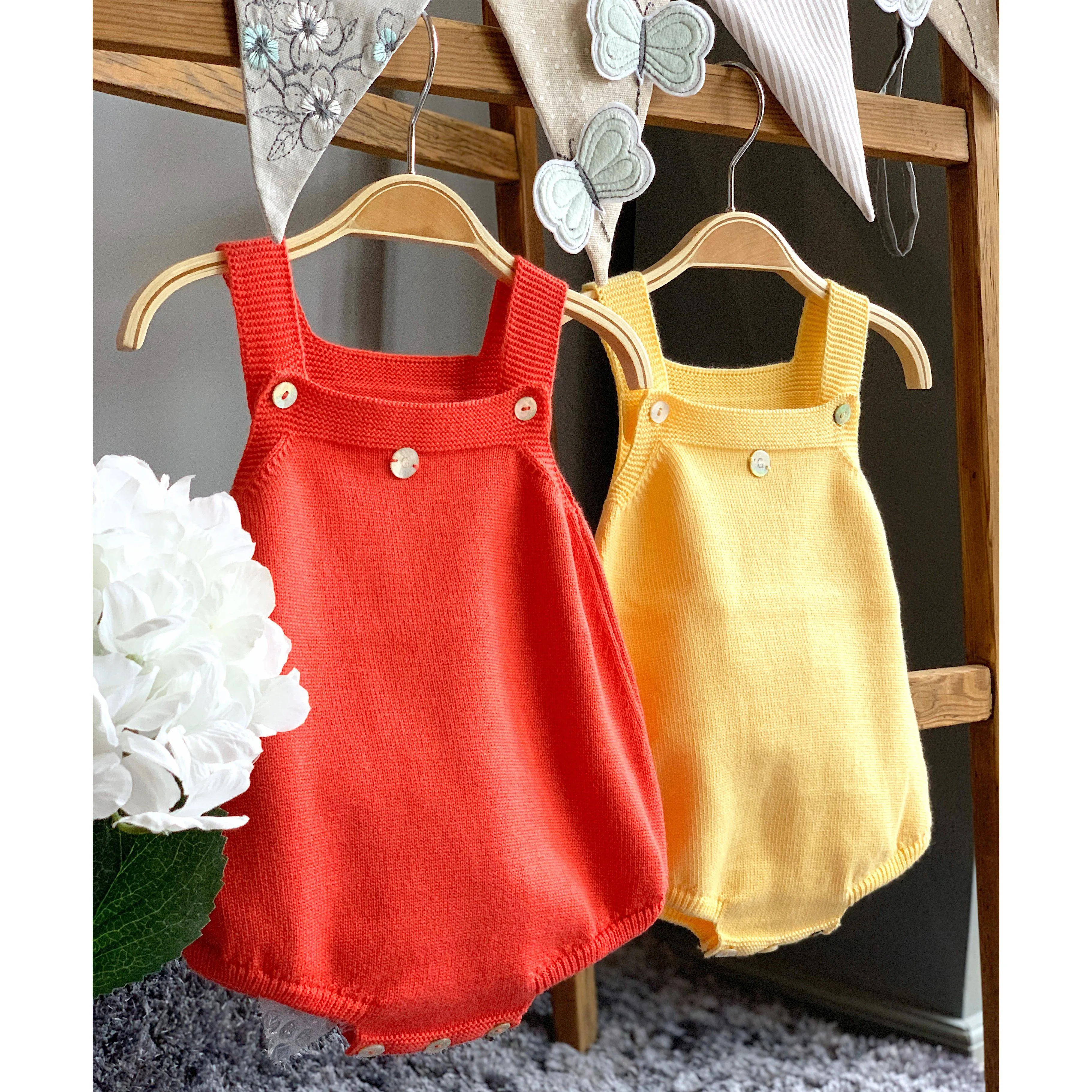 THE Knitted Dungaree Romper - Warm