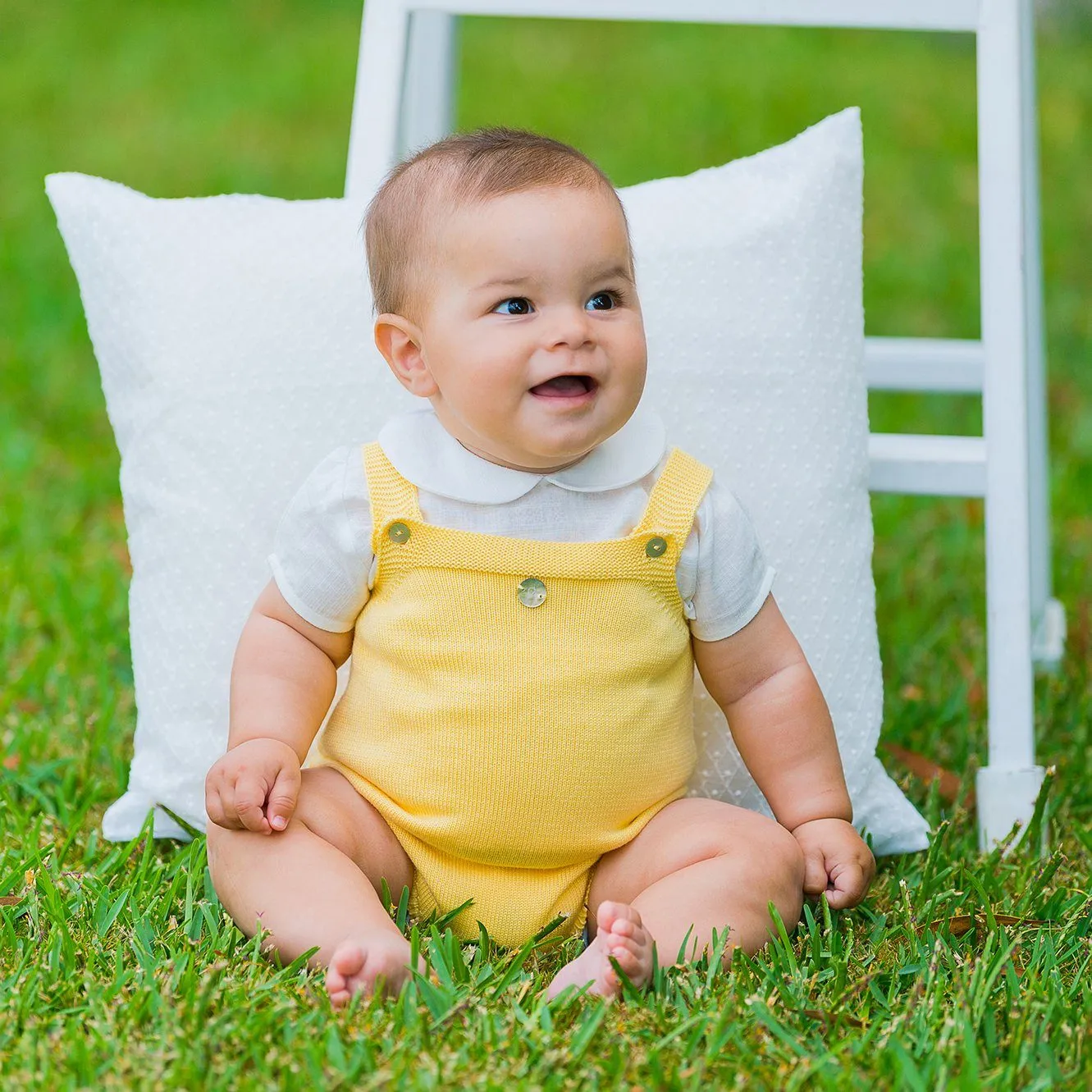 THE Knitted Dungaree Romper - Warm