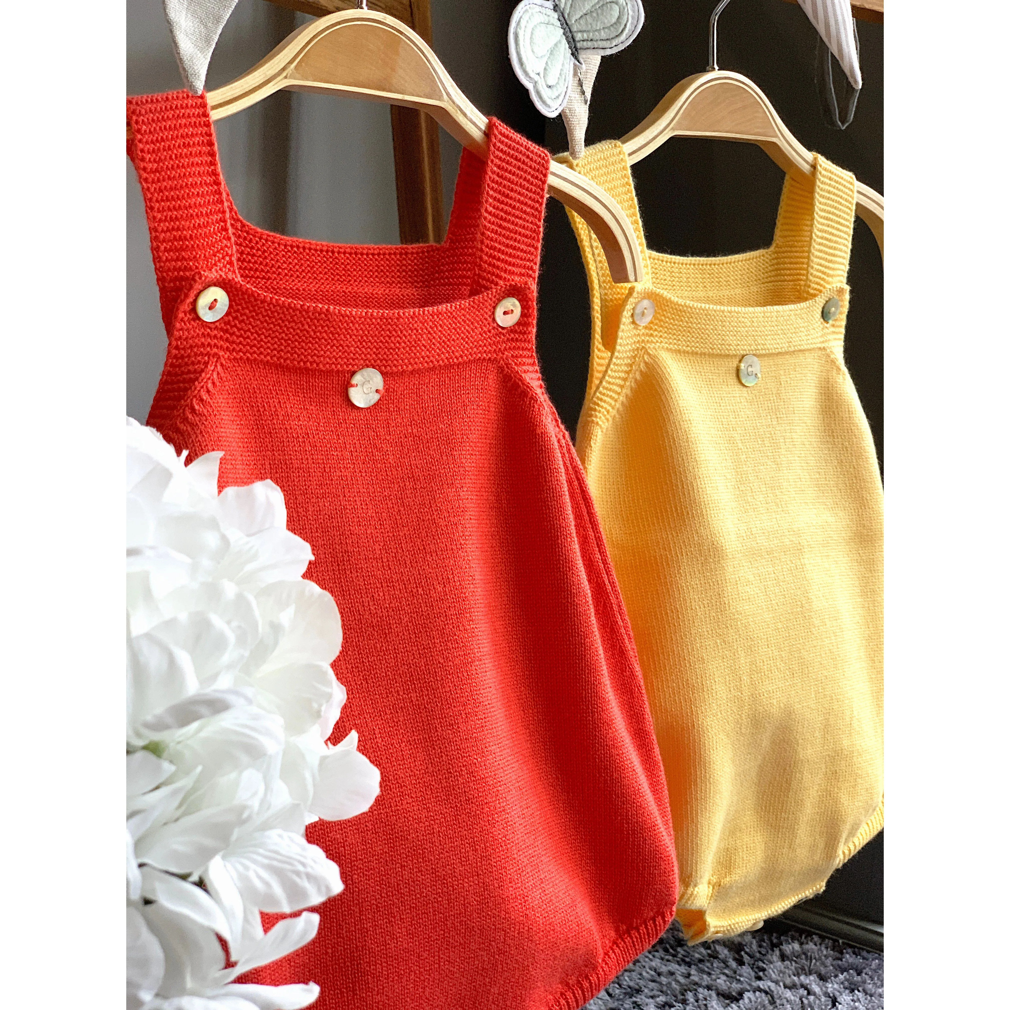 THE Knitted Dungaree Romper - Warm