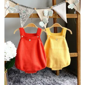 THE Knitted Dungaree Romper - Warm