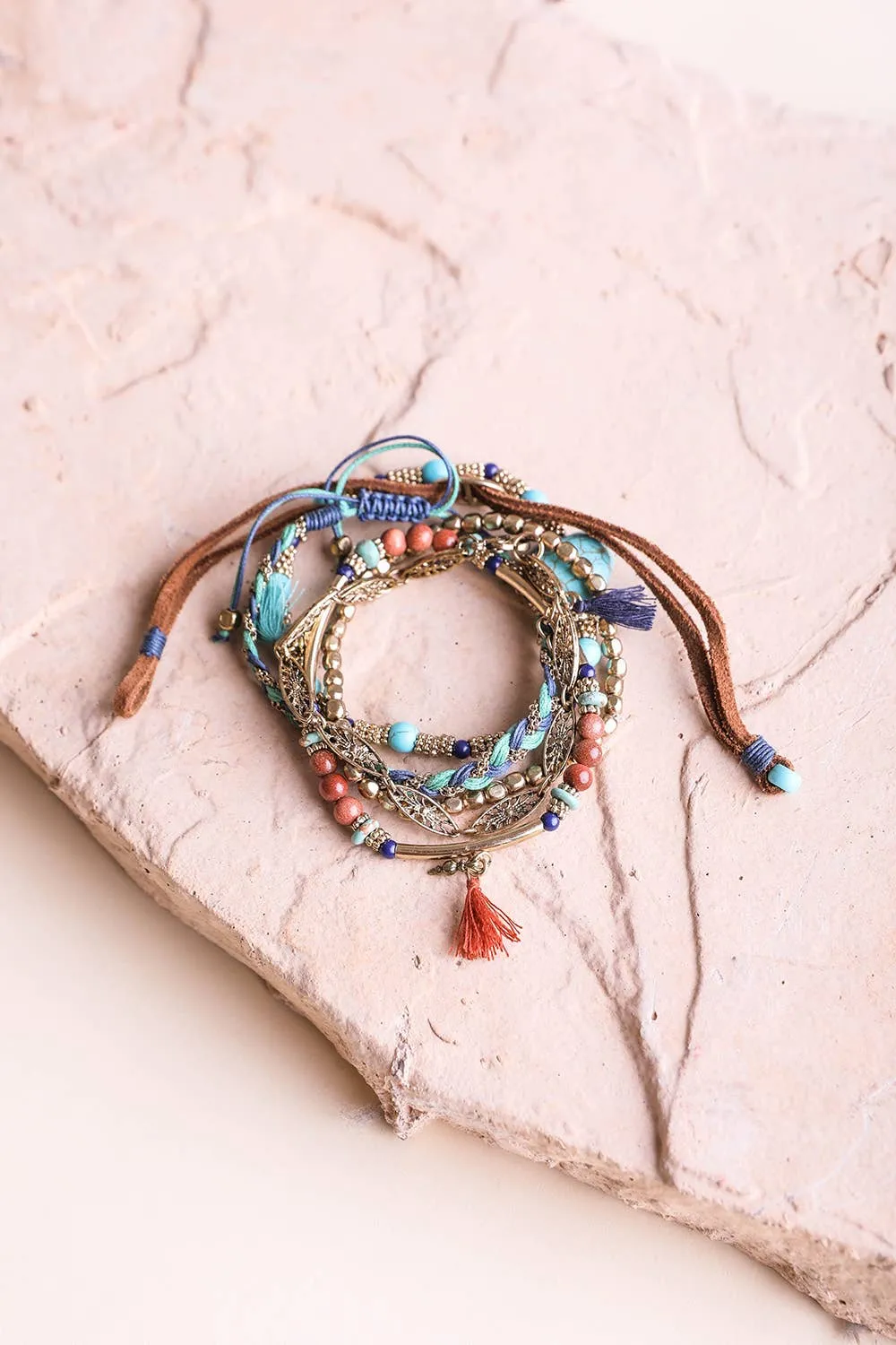 Turquoise Stackable Suede Bracelet: Turquoise