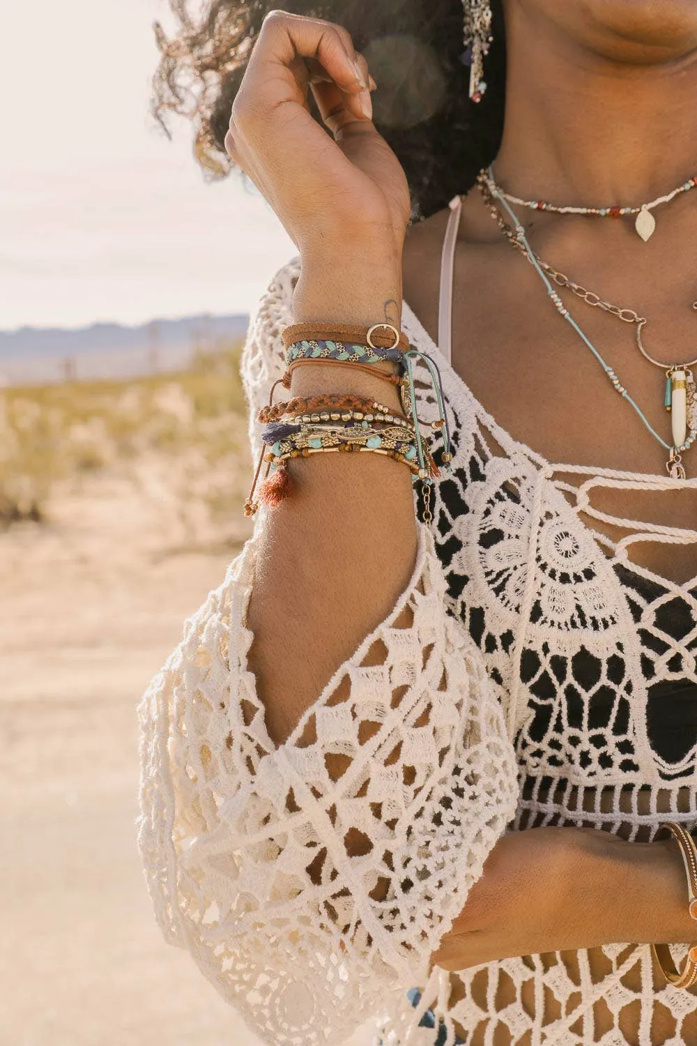 Turquoise Stackable Suede Bracelet: Turquoise