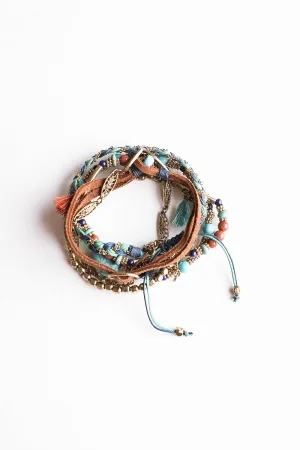 Turquoise Stackable Suede Bracelet: Turquoise