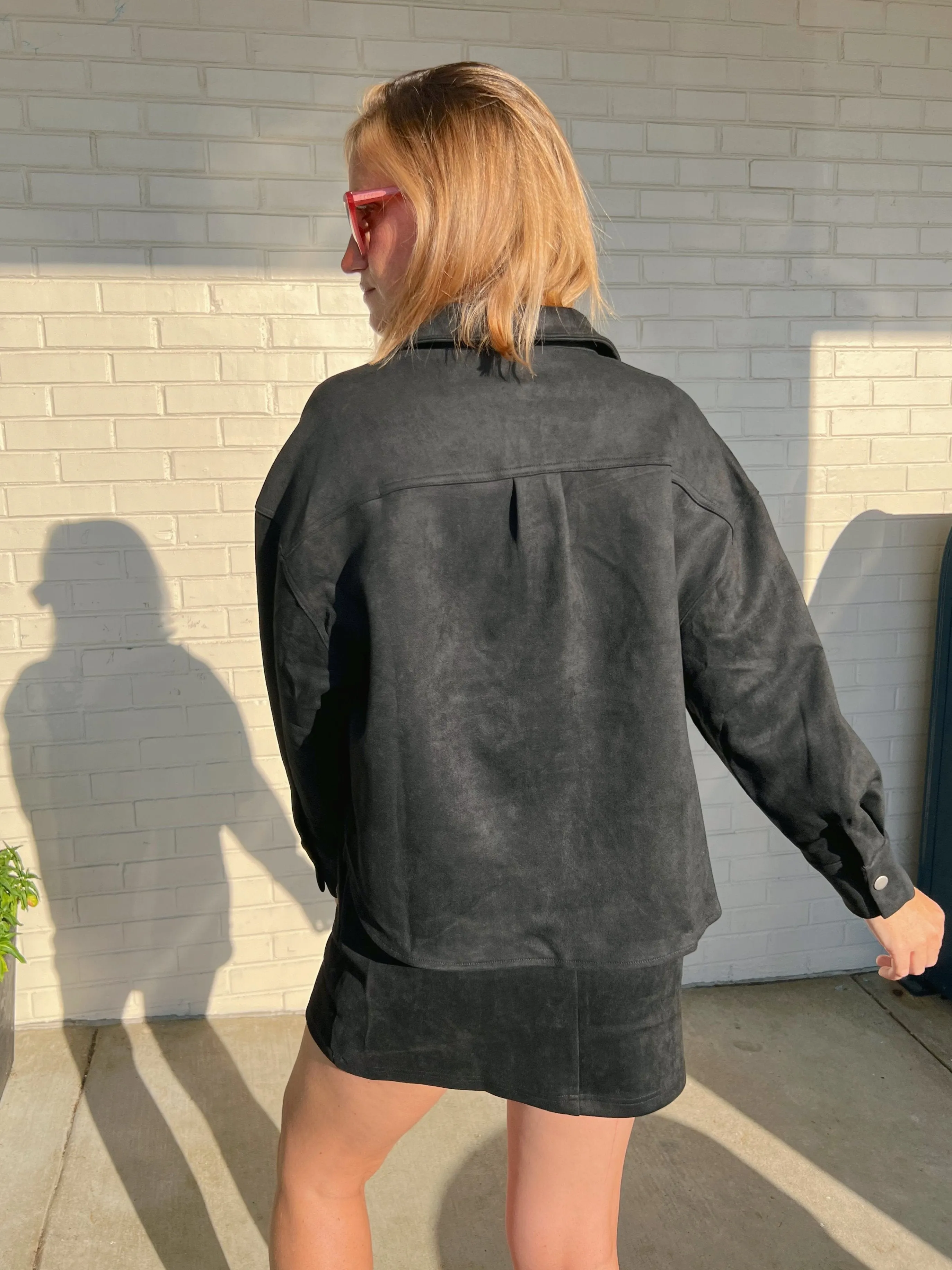 Tuscany Button Up Faux Suede Jacket