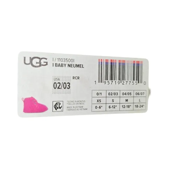 UGG Baby Neumel Pink Booties Size 2/3 NIB NWT
