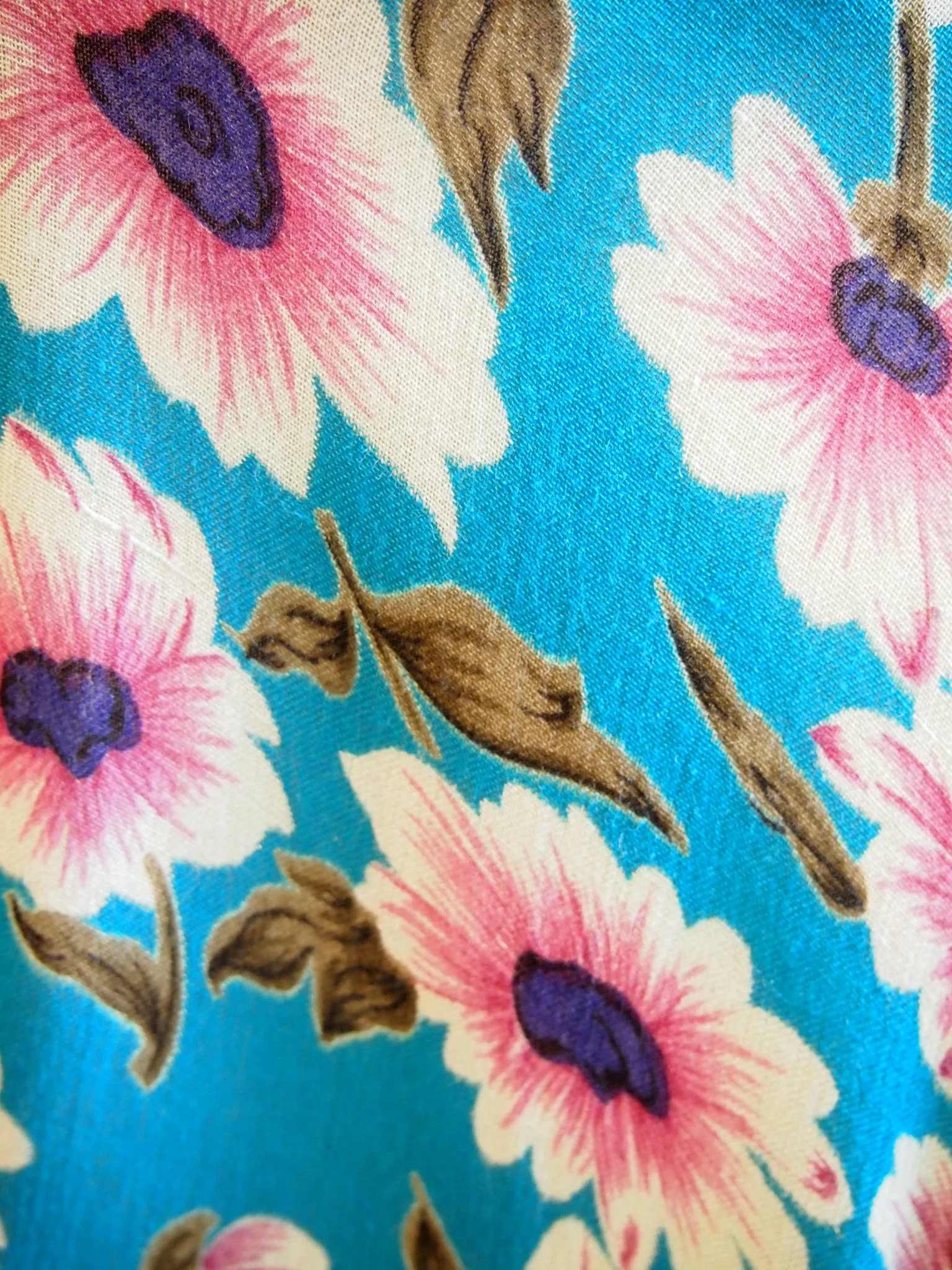 Upsy Daisy Blue Cotton Vintage Dress