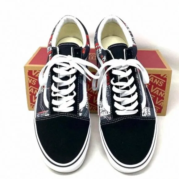 VANS Old Skool Shoe Casual Low Top Canvas Suede Red VN0A4U3BWZ4 Size Men's Black