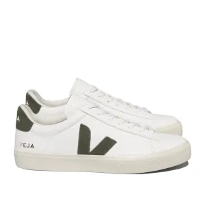 Veja - Campo Chromefree Leather Trainer in White/Kaki