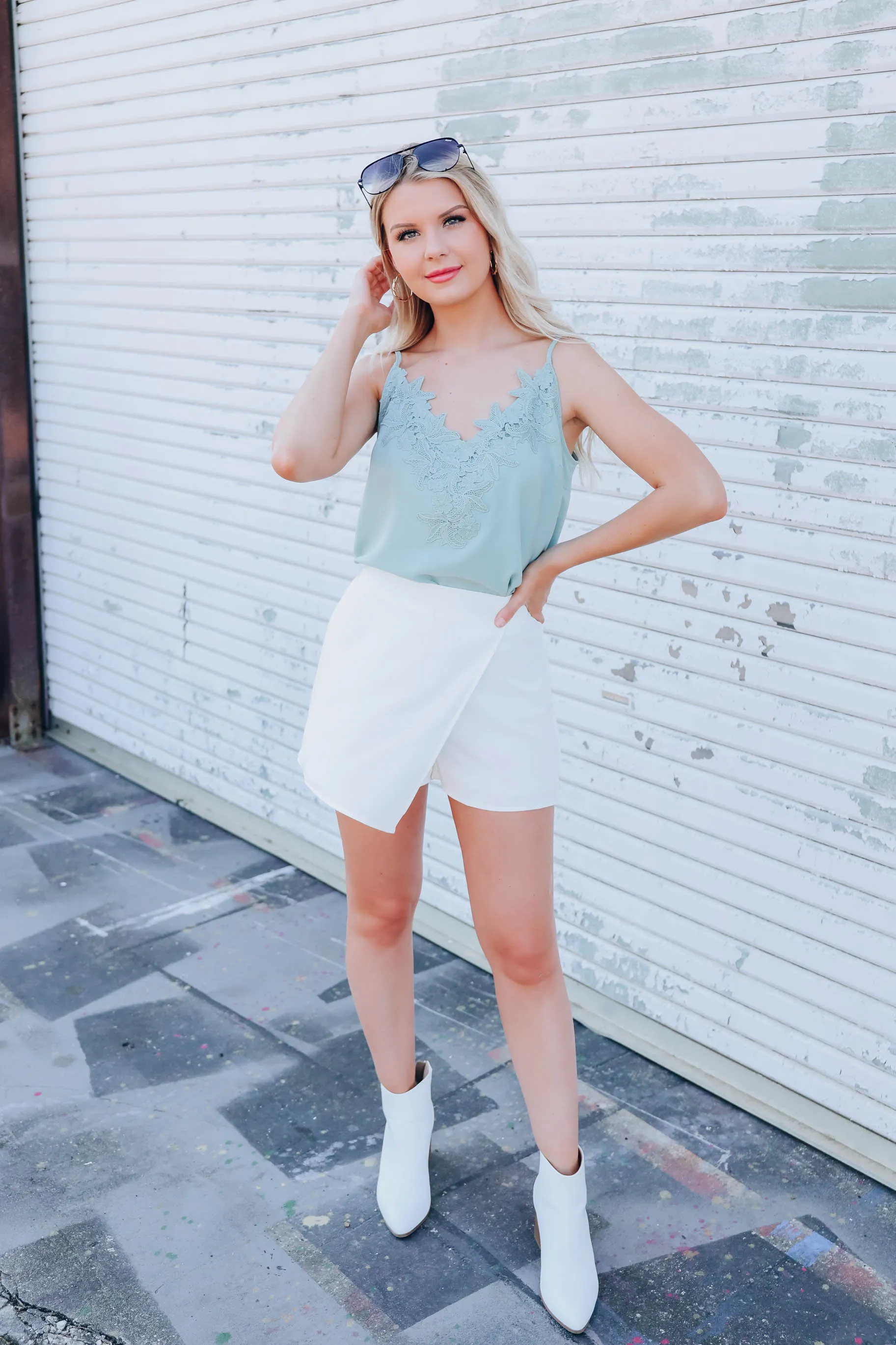 Venetian Lace Cami - Sage