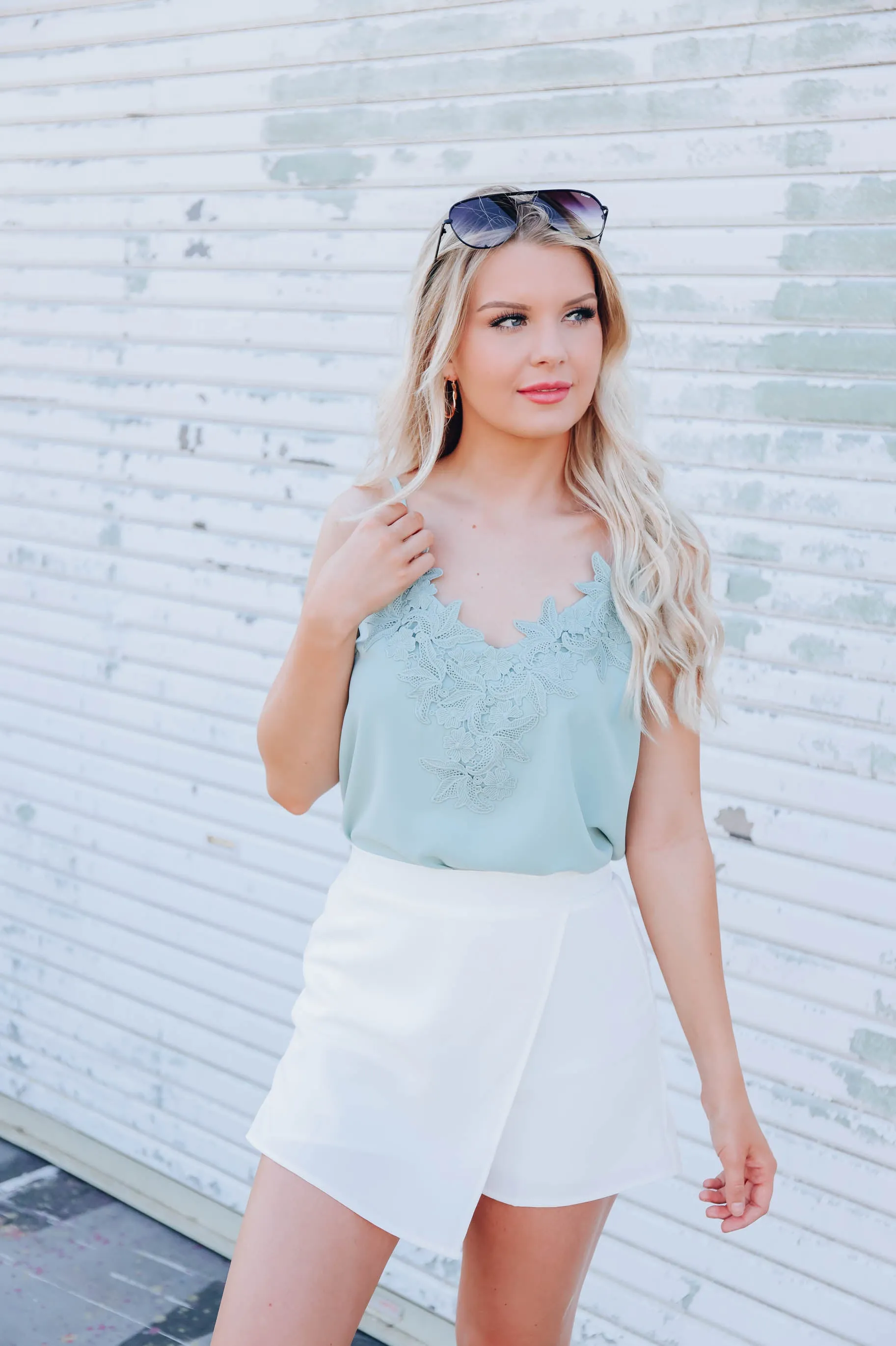 Venetian Lace Cami - Sage