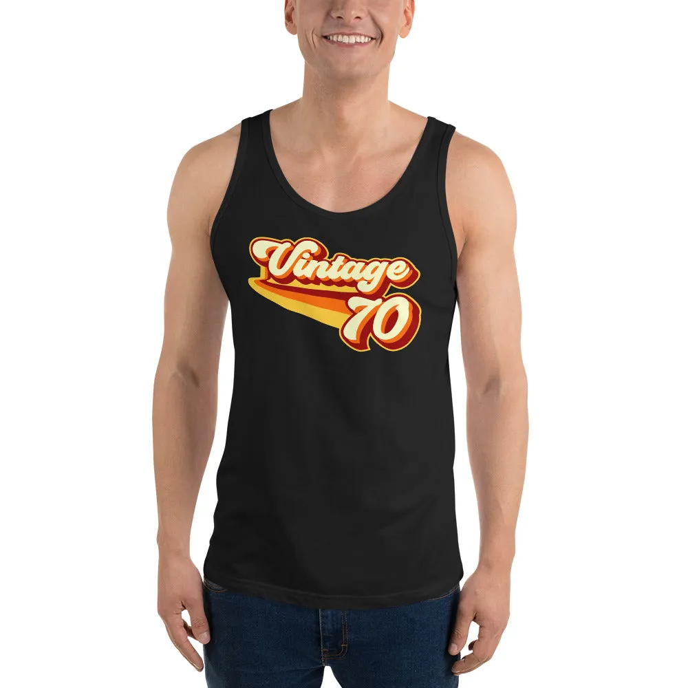 Vintage 1970 Warm Retro Lines Unisex  Tank Top