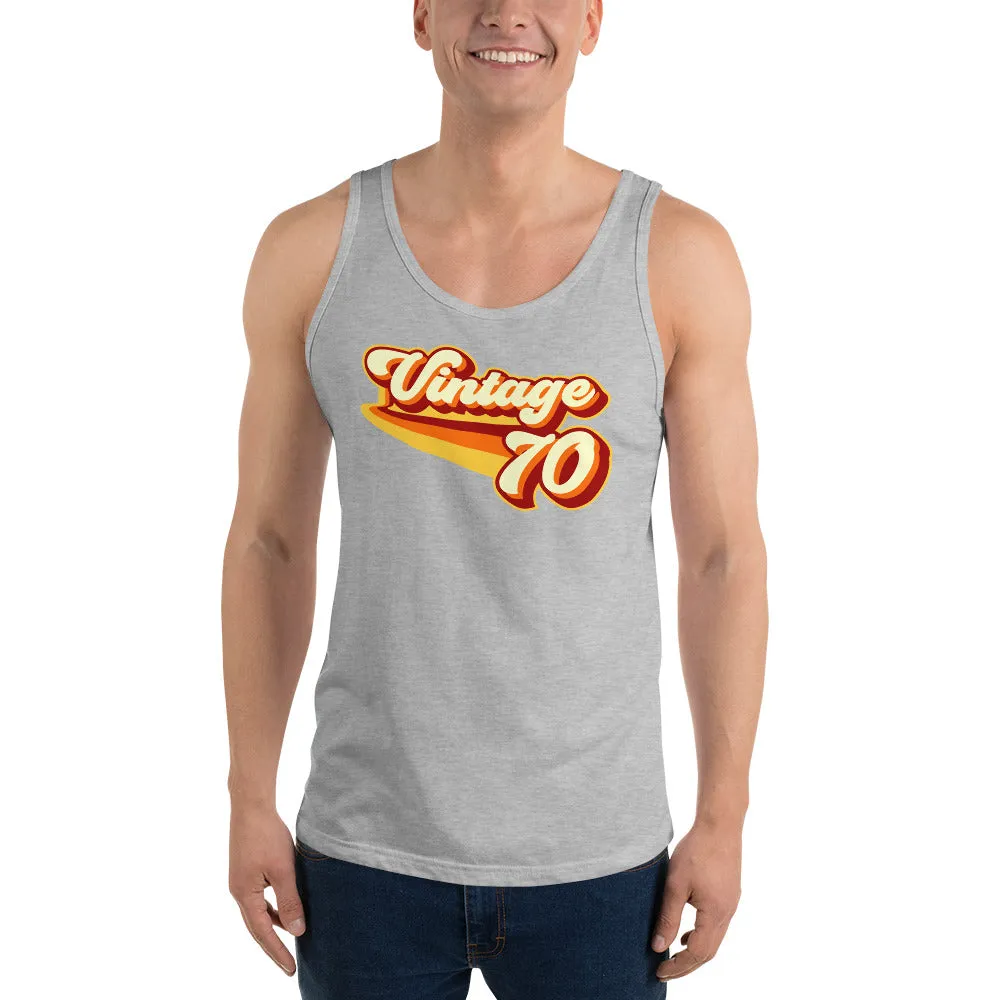 Vintage 1970 Warm Retro Lines Unisex  Tank Top